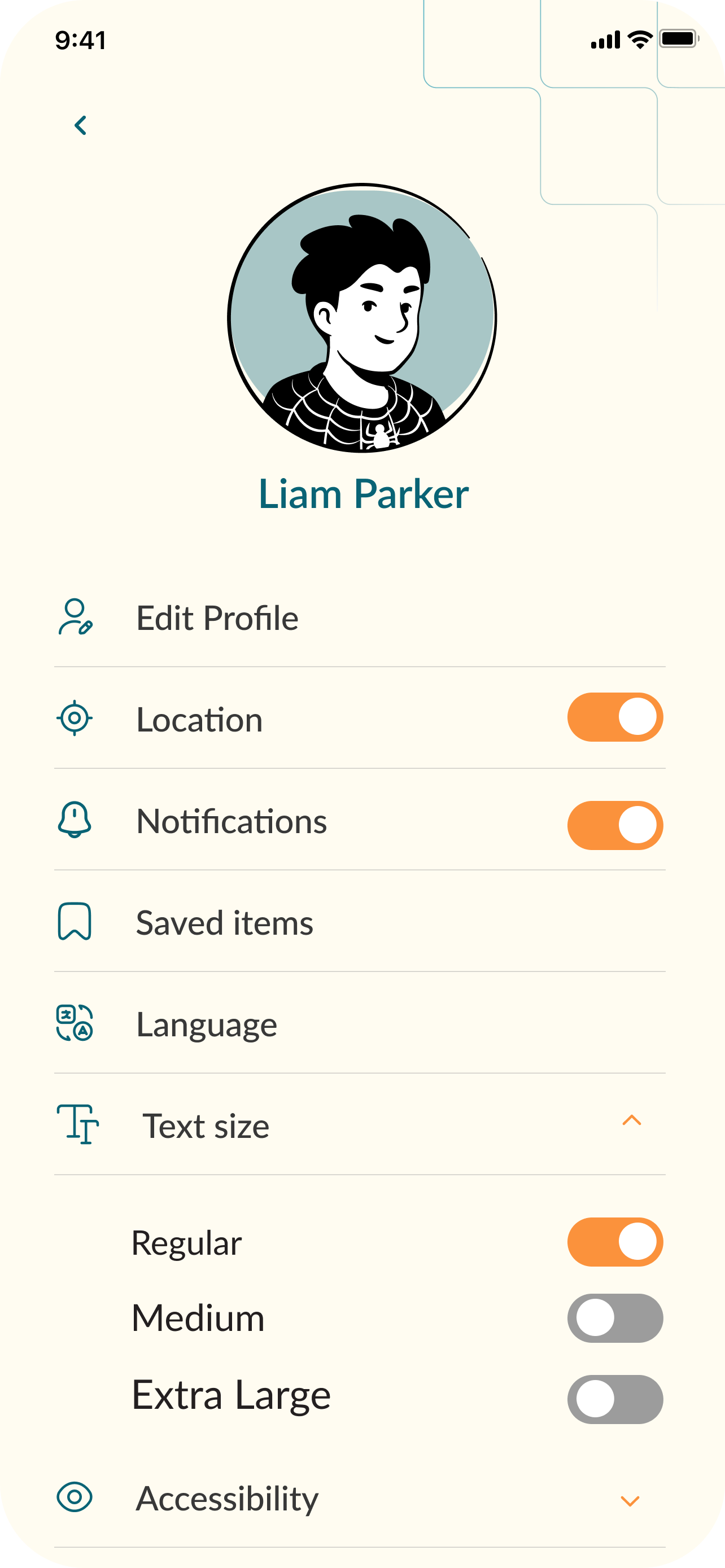 Profile settings