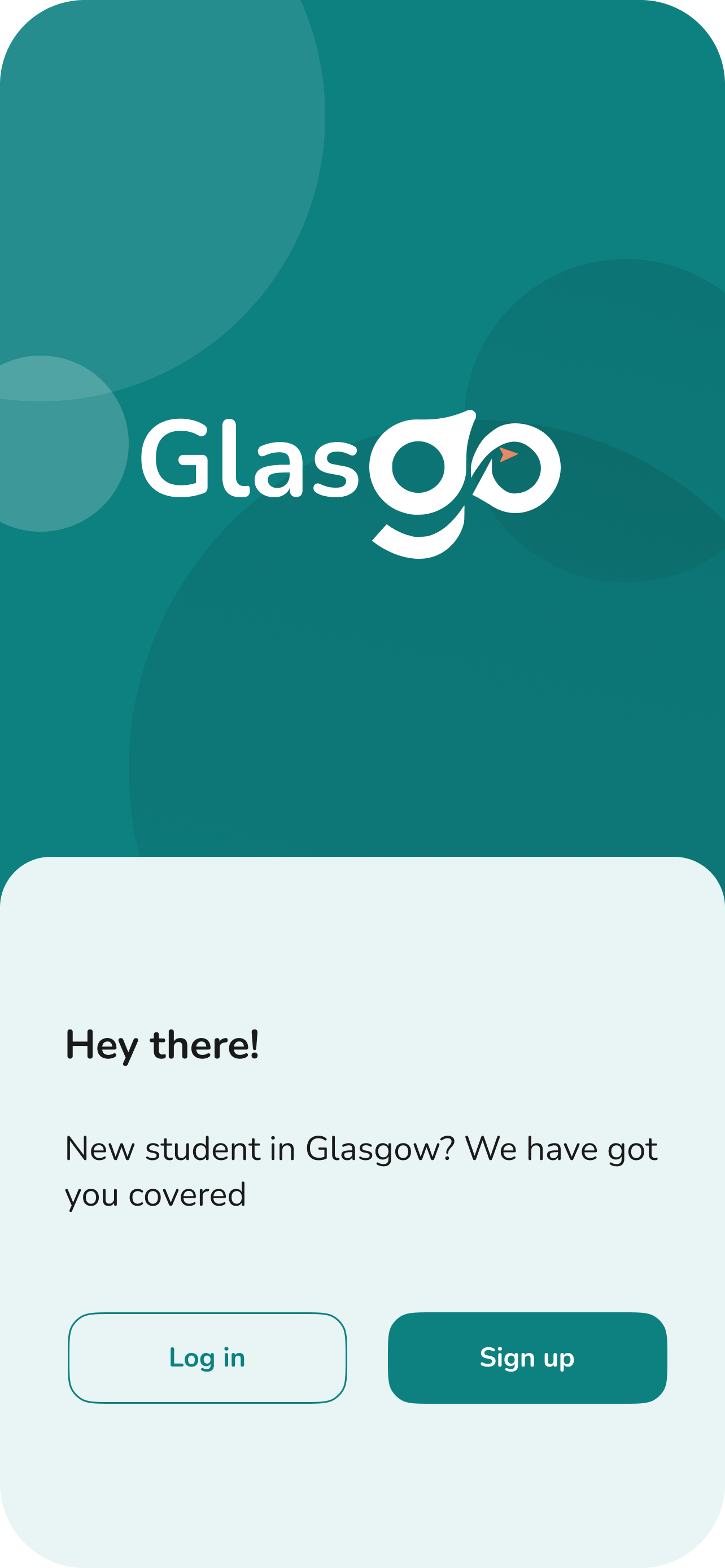 Welcome screen