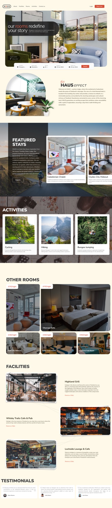 Haus landing page — full scroll