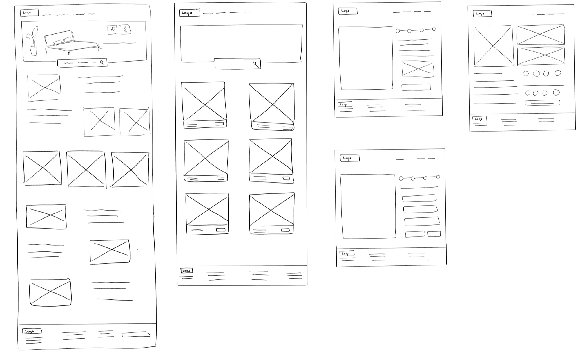 Low fidelity wireframes