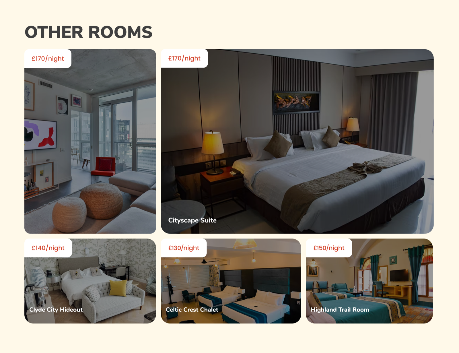 Other rooms listing